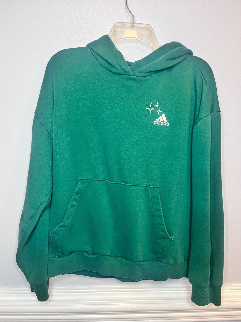 adidas Men’s Teal Green Crewneck Hoodie Sweatshirt